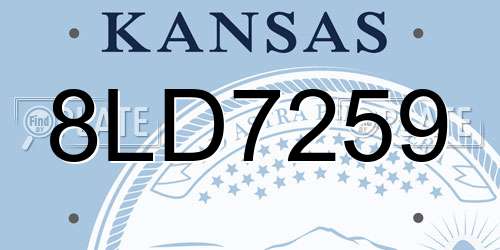 8LD7259 Kansas License Plate
