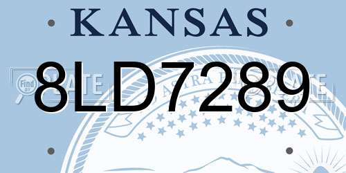 8LD7289 Kansas License Plate