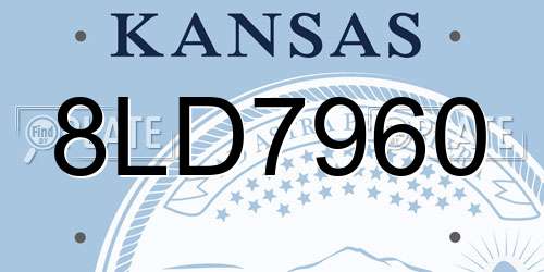 8LD7960 Kansas License Plate