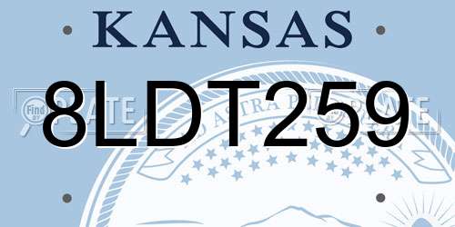 8LDT259 Kansas License Plate