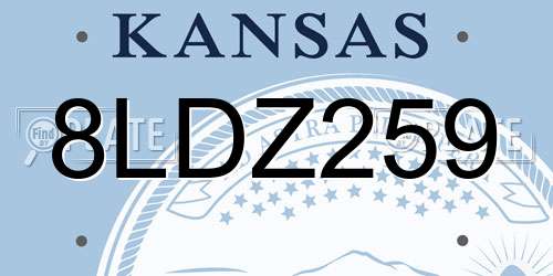 8LDZ259 Kansas License Plate