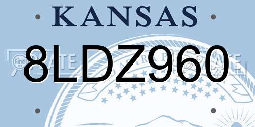 8LDZ960 Kansas License Plate