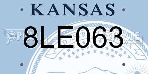 8LE063 Kansas License Plate
