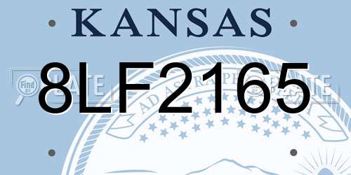 8LF2165 Kansas License Plate