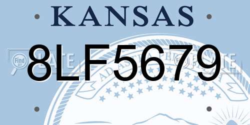 8LF5679 Kansas License Plate
