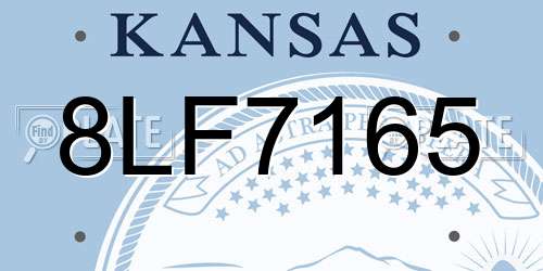 8LF7165 Kansas License Plate