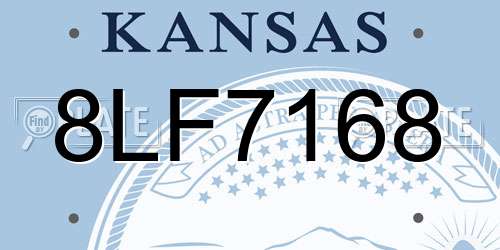 8LF7168 Kansas License Plate