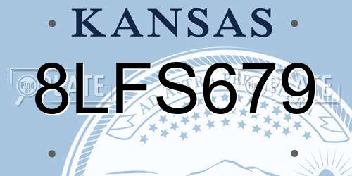 8LFS679 Kansas License Plate