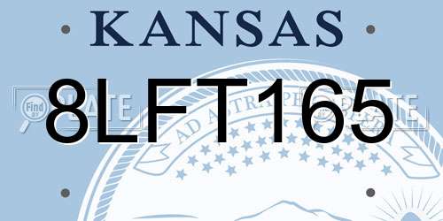 8LFT165 Kansas License Plate