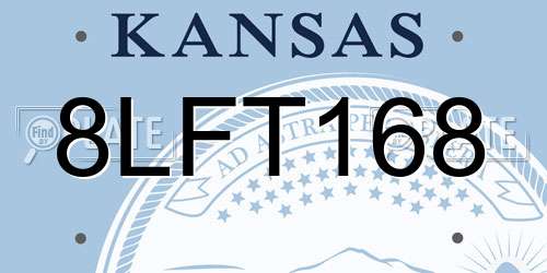 8LFT168 Kansas License Plate