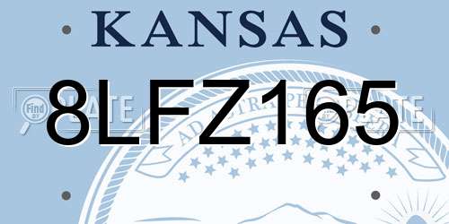 8LFZ165 Kansas License Plate