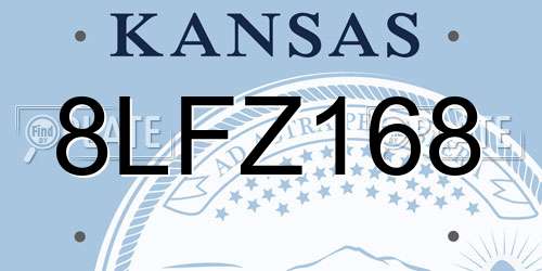8LFZ168 Kansas License Plate