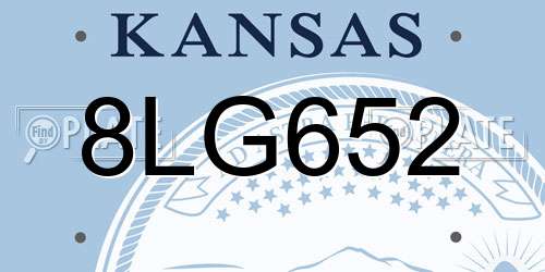 8LG652 Kansas License Plate