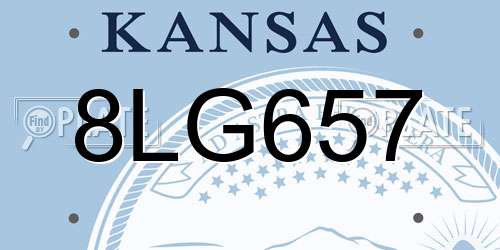 8LG657 Kansas License Plate