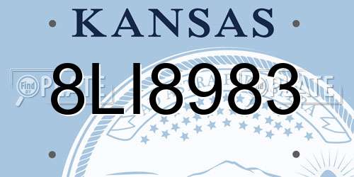 8LI8983 Kansas License Plate