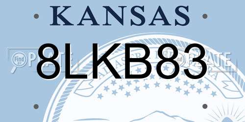 8LKB83 Kansas License Plate