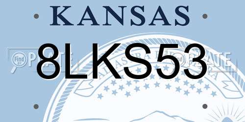 8LKS53 Kansas License Plate