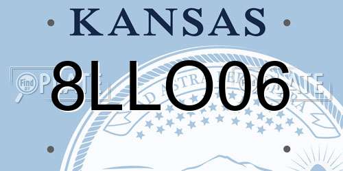 8LLO06 Kansas License Plate