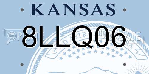 8LLQ06 Kansas License Plate