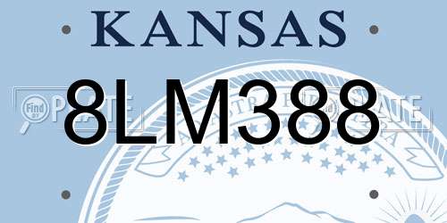 8LM388 Kansas License Plate