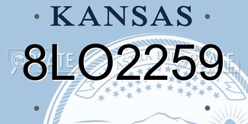 8LO2259 Kansas License Plate