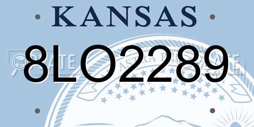 8LO2289 Kansas License Plate