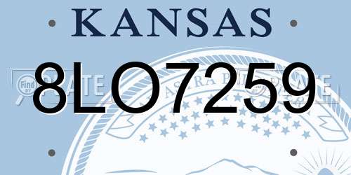 8LO7259 Kansas License Plate