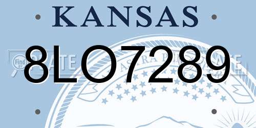 8LO7289 Kansas License Plate
