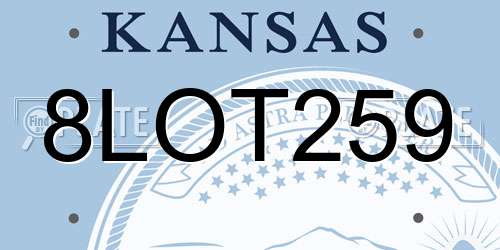 8LOT259 Kansas License Plate