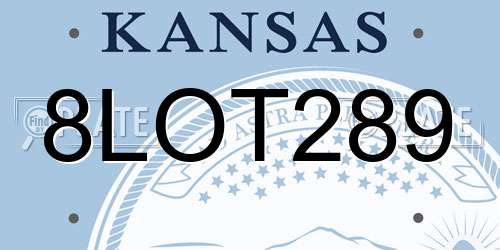 8LOT289 Kansas License Plate