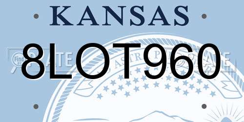 8LOT960 Kansas License Plate