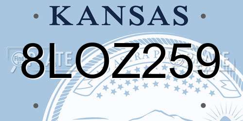 8LOZ259 Kansas License Plate