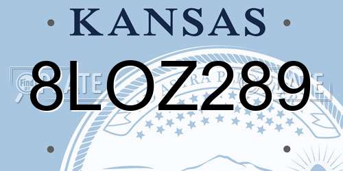 8LOZ289 Kansas License Plate