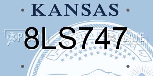 8LS747 Kansas License Plate