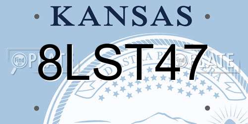 8LST47 Kansas License Plate