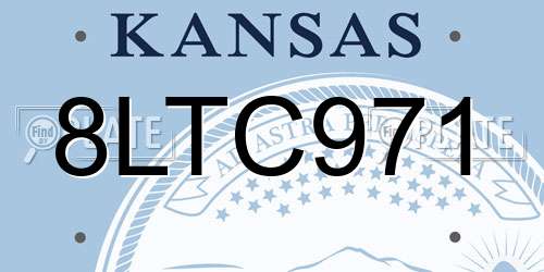 8LTC971 Kansas License Plate