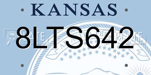 8LTS642 Kansas License Plate