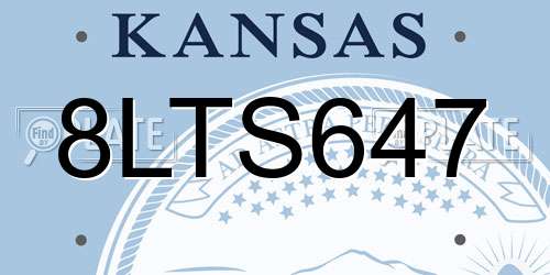 8LTS647 Kansas License Plate