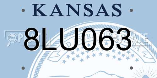 8LU063 Kansas License Plate