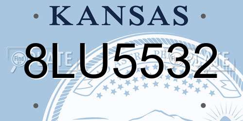 8LU5532 Kansas License Plate