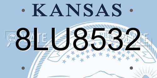 8LU8532 Kansas License Plate