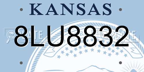8LU8832 Kansas License Plate