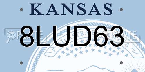 8LUD63 Kansas License Plate