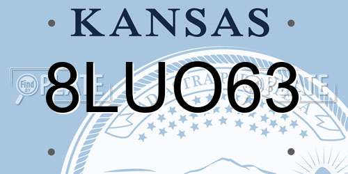 8LUO63 Kansas License Plate