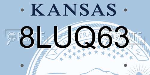 8LUQ63 Kansas License Plate