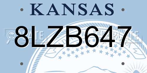 8LZB647 Kansas License Plate