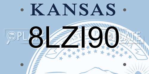 8LZI90 Kansas License Plate
