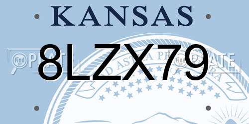 8LZX79 Kansas License Plate