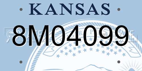 8M04099 Kansas License Plate