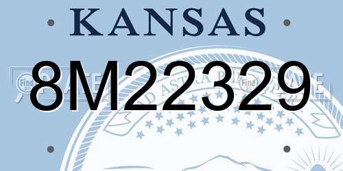 8M22329 Kansas License Plate